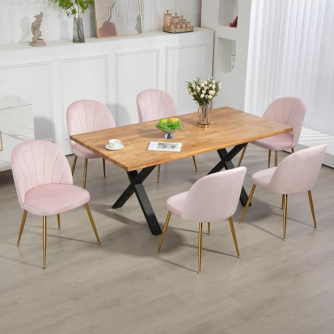 Velvet Dining Chairs Set of 2, Upholstered Mid Century Modern Dining Chairs, ...