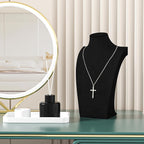 Necklace Bust Stand for Selling, Black Velvet Necklace Display Holder, Jewelry Necklace Organizer Rack for Home Use or Shop Show (13" Height)
