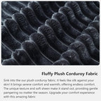 108" Cloud Couch Modular Sectional Sofa for Living Room,L Shaped Boneless Couch with Deep Seat Chaise,No Assembly Required Foam Sleeper Sofa for Apartments,Plush Corduroy Fabric, Dark Gray