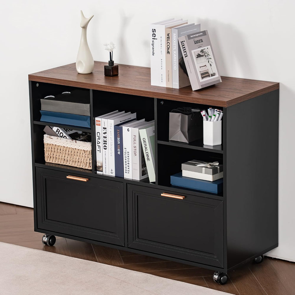 40" Lateral File Cabinet,Farmhouse Wood Small Home Office Storage with W...