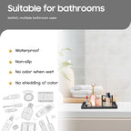 Vanity and Bathroom Tray, 7.7" ABS Countertop Organizer,Waterproof Vanity Tray for Toilet Tank,Perfume,Soap,Keys,Bathroom Accessories,Kitchen and Bath Trays,Non Slip Small Trays,Black