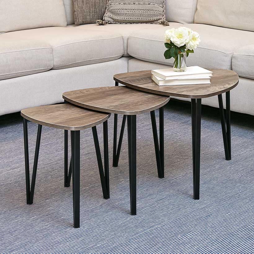 Lakeside Set of 3 Triangular Nesting Tables