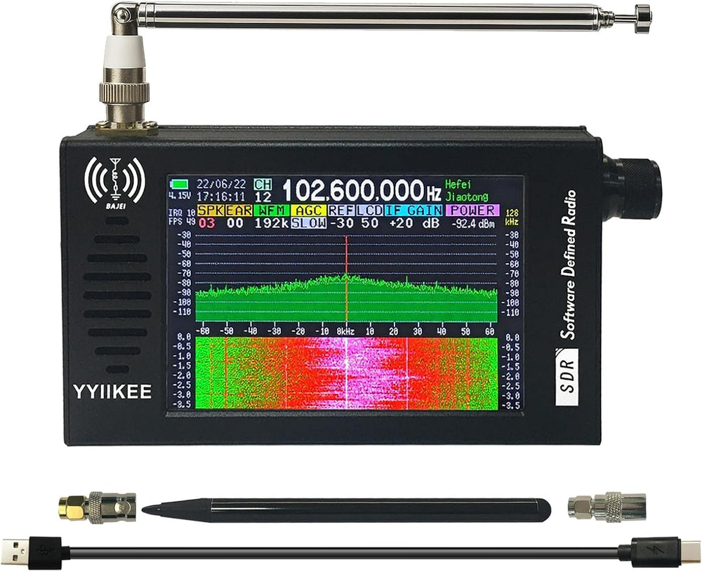 Portable SDR DSP Radio Receiver – 4.3” Touchscreen, 100KHz-149MHz, Full Band ...