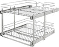 Rev-A-Shelf 2-Tier Kitchen Cabinet Pullout Shelf and Drawer Organizer Slide Out Pantry Storage Basket in Multiple Sizes, 24 x 22 In, 5WB2-2422-CR-1