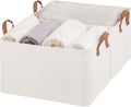 StorageWorks Fabric Storage Bins, Extra Large Storage Baskets for Shelves, Closet Organizers and Storage Bins with Metal Frame, Handles, Jumbo, Natural Color, 2-Pack