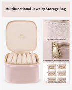 Vlando Gifts for Teachers,Jewelry Box with 6 Velvet Jewelry Bags Travel Jewelry Storage for Women Girl Jewelry Organizer Necklace Rings Earrings Bags Gifts for Women(Pink)