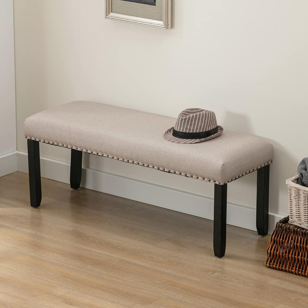 DUHOME Upholstered Entryway Bench, Fabric Bedroom Bench Ottoman Bench End of ...