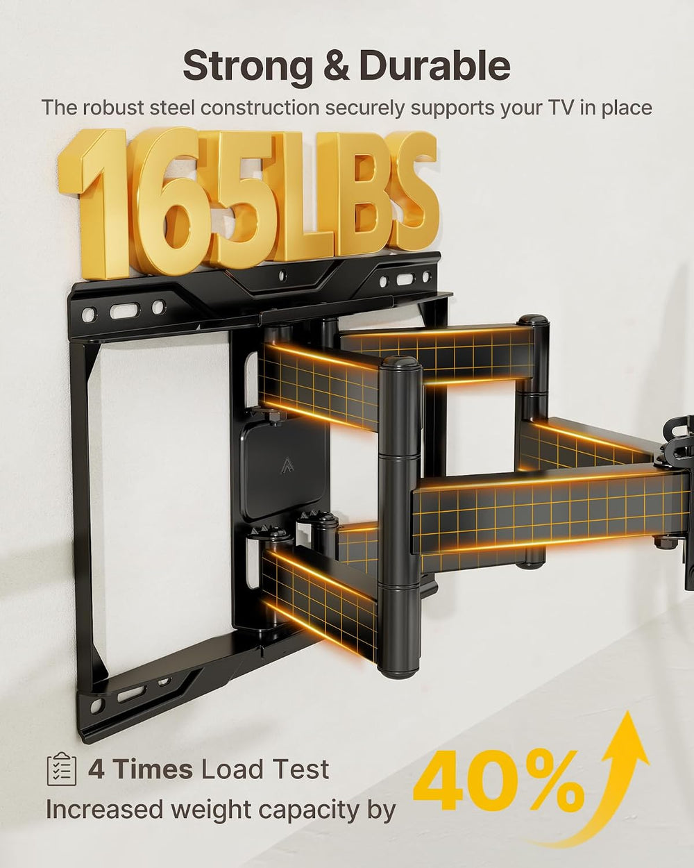 monTEK Heavy Duty Full Motion TV Wall Mount for 37-90 Inch TVs up to 165 lb |...
