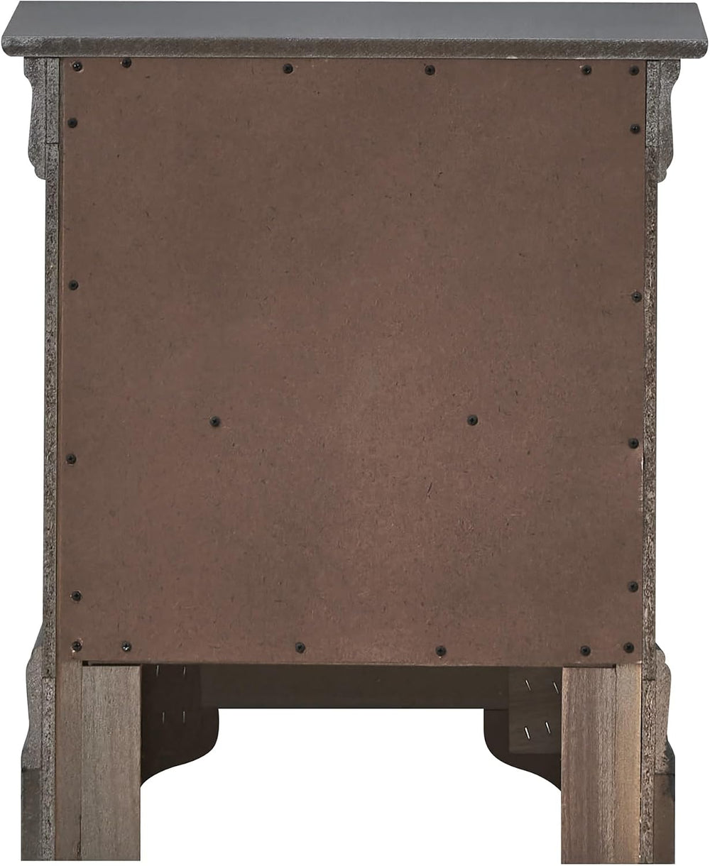 Metallic Black Modern Nightstand,for Small Spaces