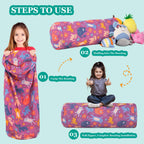 LOLOMLO Stuffed Animal Bean Bag Storage Chair for Kids Cover Only (No Filler), Organize, Sit, Play & Boxing, 100% Cotton Canvas Washable, Ultra Soft Cylinder Long Vertical Zipper Best Gift for Child