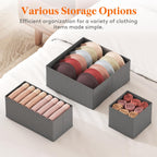 Lifewit Drawer Organizer Clothes for Closet 32 Pack, 3 Sizes Underwear Wardrobe Drawer Dividers, Fabric Foldable Dresser Storage Organizer Bins for Sock/Bra/Lingerie/Undies, Gray