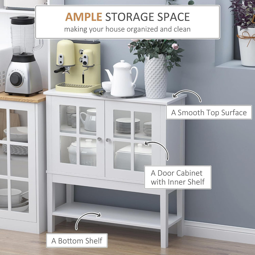 HOMCOM Sideboard Buffet Cabinet with Storage, Coffee Bar Cabinet, White