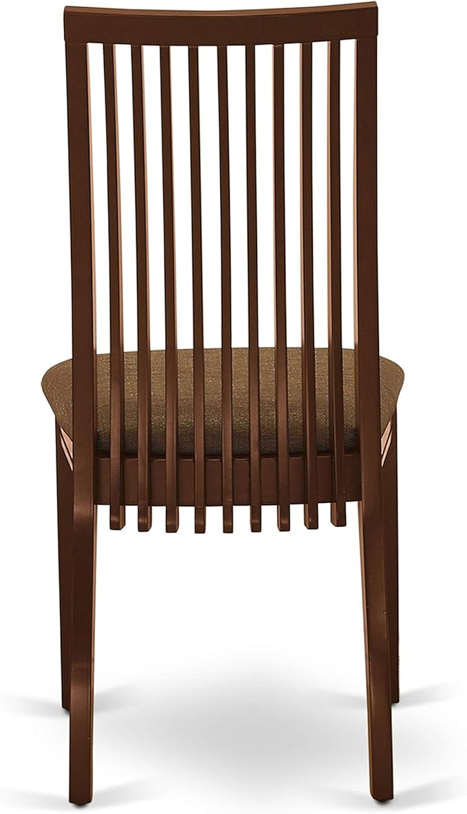 East West Furniture CAIP5-MAH-C 5 Piece Kitchen Table & Chairs Set Includes a Rectangle Dining Table and 4 Linen Fabric Dining Room Chairs, 36x60 Inch, Mahogany