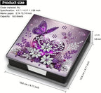 Butterfly Diamond Painting Kit Note Box,Memo Paper Storage Box Diamond Art,Sticky Note Holder Diamond Art,Diamond Painting Memo Pad For Office Desk. (butterfly2)
