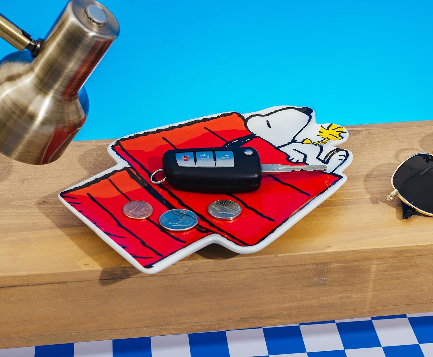 Peanuts Snoopy and Woodstock Sculpted Ceramic Trinket Tray | Storage Dish Organizer for Jewelry, Accessories, Keys