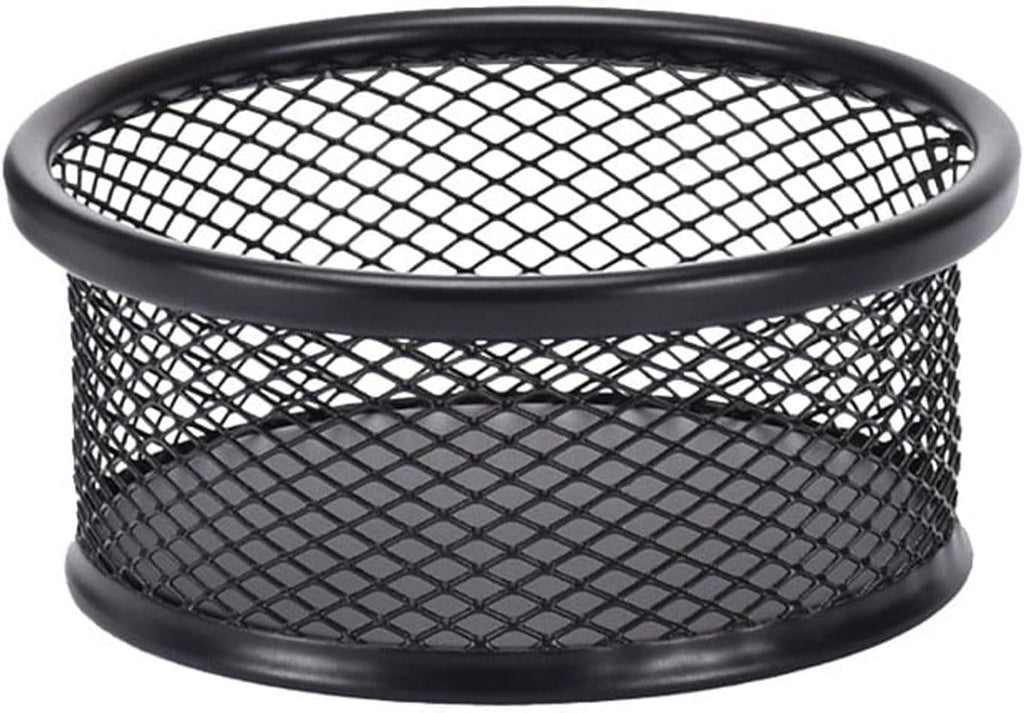 Black Metal Paper Clip Holder Mesh Paperclip Bowl Binder Clip Dispenser Desk Bobby Pin Container Organizer for Home Office Classroom School Desk Supplies Holders