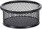 Black Metal Paper Clip Holder Mesh Paperclip Bowl Binder Clip Dispenser Desk Bobby Pin Container Organizer for Home Office Classroom School Desk Supplies Holders
