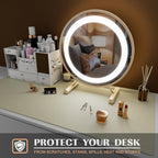 K KNODEL Small Office Leather Desk Mat, Mouse and Keyboard Pad, Computer and Laptop Mat, Desktop Protector and Cover, Writing Pad and Blotter (23.6"x13.8", Ivory Cream)