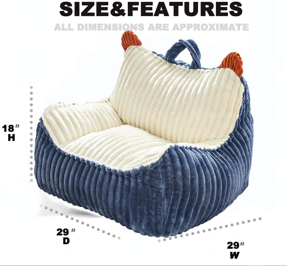 Kisoy Bean Bag Chair, Bean Bag Sofa with Memory Foam Filler for Boys and Girl...