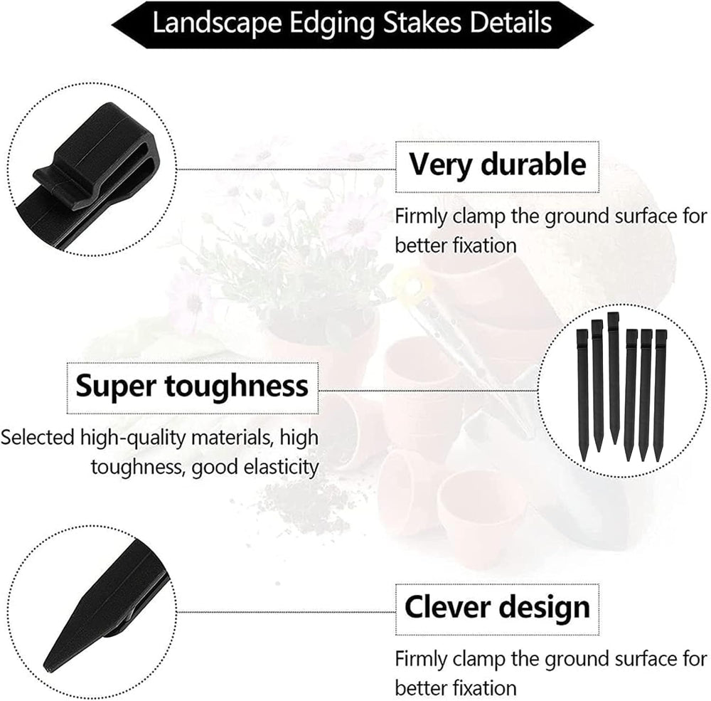 100 PCS Edging Stakes, Landscape Edging Stake for Gardening, Ground Stakes
