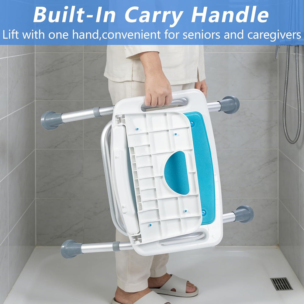 Small Folding Shower Chair with EVA Padded Seat for Seniors