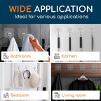 GLUIT Adhesive Large Wall Hooks for Hanging Heavy Duty 22 lbs Hooks for Walls No Damage, Towel Sticky Clear Hooks, Waterproof, Home, Bathroom, Kitchen, Office, and Outdoor, 18 Pack