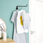 Mkono Wall Mounted Drying Rack Laundry Clothes Hanger with Swing Arm Space Saving Metal Hanging Valet Rod for Laundry Closet Organizer Bathroom Bedroom, 2 Pack, Black