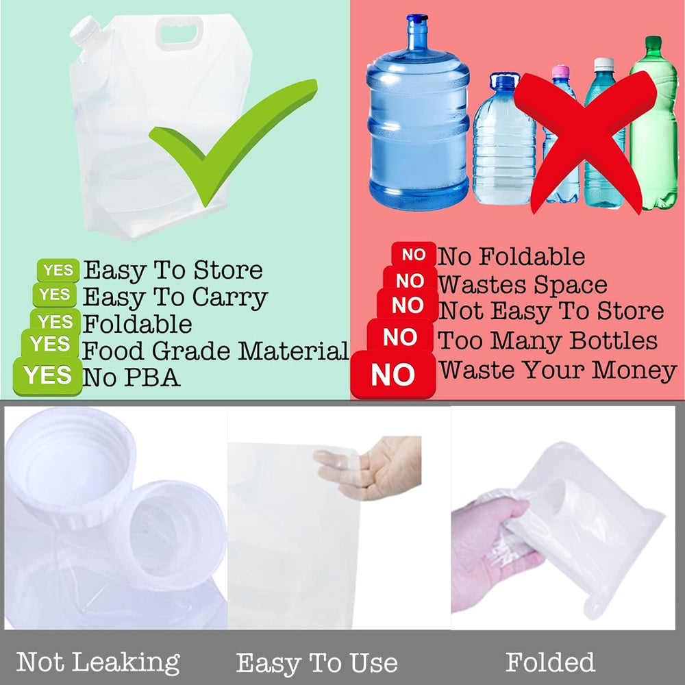 21 Gallons (8 pcs, 2.6 Gallons Each) Foldable Water Storage Containers