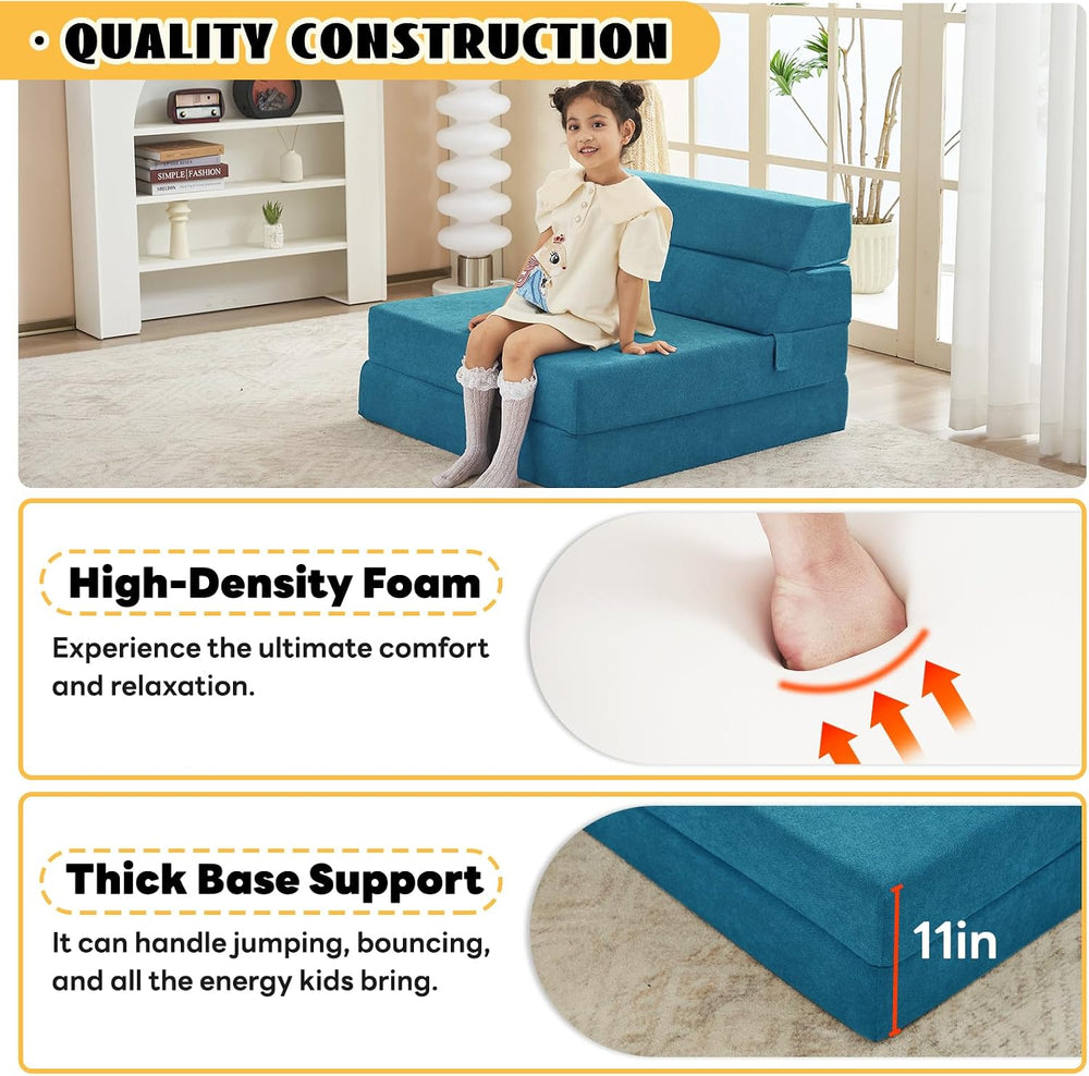jela Foldable Sofa Bed, Convertible Sleeper Lounge Chair Floor Mattress Floor...