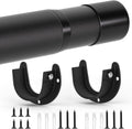 Closet Rods for Hanging Clothes, 17 to 83 Inch Closet Rod, Heavy Duty Adjustable Clothes Hanging Bar Rod Matte Black Closet Poles for Wardrobes, Closet, Bathroom, Windows,1.3 Inch Diameter