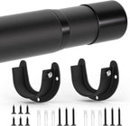 Closet Rods for Hanging Clothes, 17 to 83 Inch Closet Rod, Heavy Duty Adjustable Clothes Hanging Bar Rod Matte Black Closet Poles for Wardrobes, Closet, Bathroom, Windows,1.3 Inch Diameter