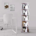 Rotating Bookshelf Tower, 360 Display Spinning Bookshelf, PVC Narrow Book Shelf Organizer, Corner Floor Standing Bookcase for Bedroom, Living Room, Study Room, Small Space (5 Tier)