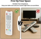 Magnetic Remote Control Holder Wall-Mounted Remote Holder Adhesive Strips Easy Installation for TV, Fan, and AC Remotes to Organize Home & Office (4 Pack)