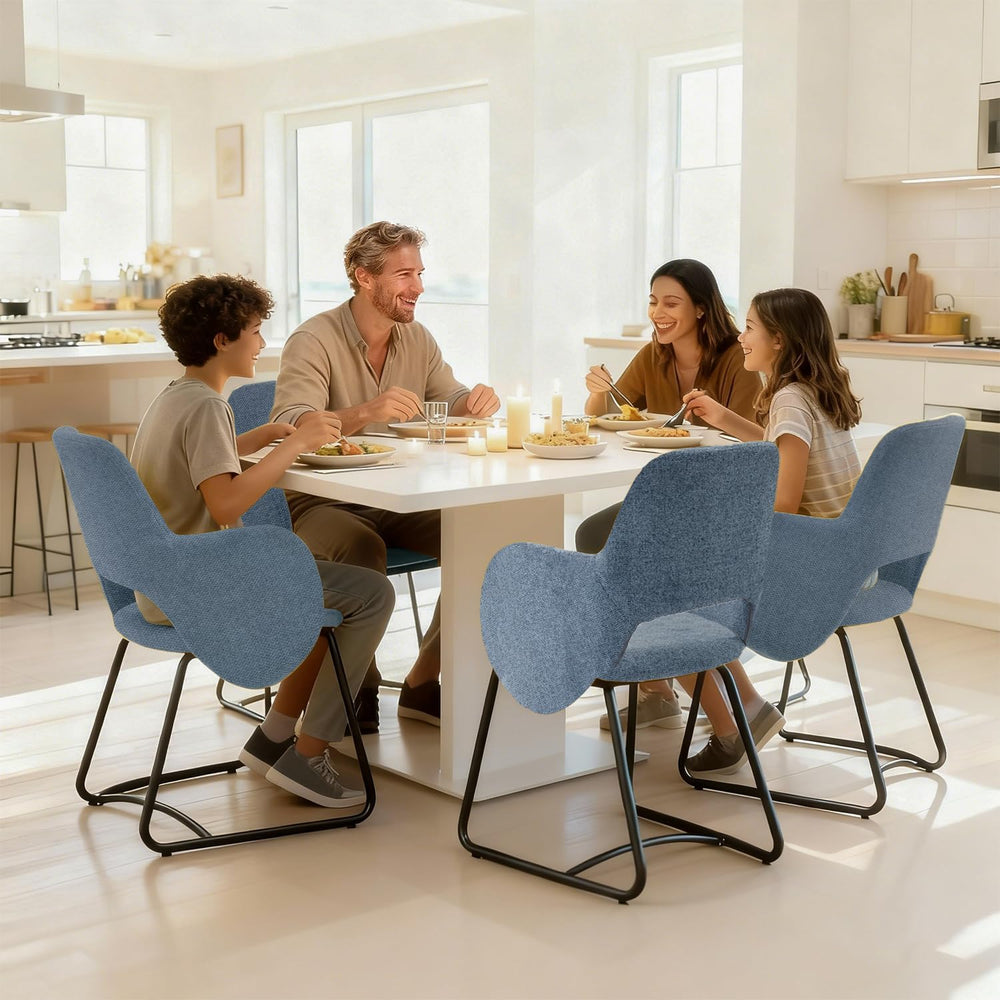 Mid-Century Modern Dining Chair, Upholstered Single Chair with Armrests, 350 ...