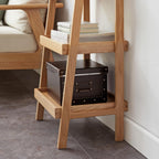100% Solid Oak 3 Tier Ladder Shelf, Small Bookshelf, Ladder Bookshelf, Bookcase with Stable Frame, Small Table for Living Room Bedroom(Natural, 12.6" L x 17.72" W x 31.5" H) (Wood)