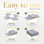 Sheet Organizers and Storage – 4 Pack Bed Sheet Organizer for Queen & King Size, Foldable Linen Closet Storage for Bedding, Duvet Covers, and Pillowcases
