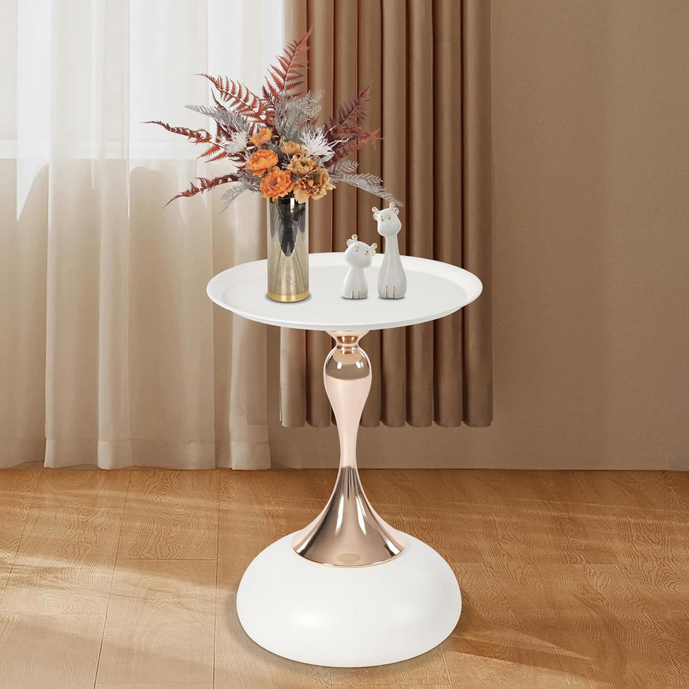 Metal Round End Table,Small Round Side Tables for Small Spaces, Modern Pedest...
