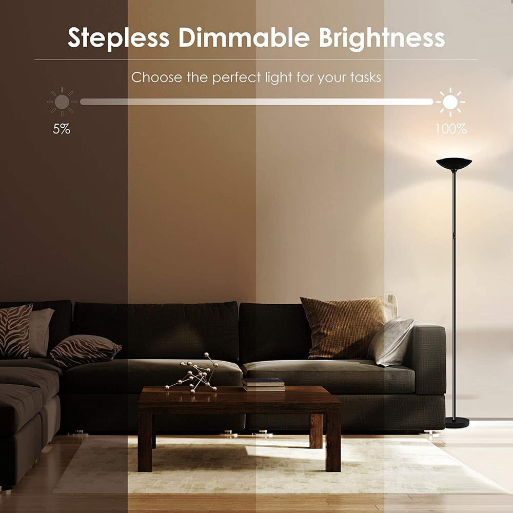 BoostArea Touch Floor Lamp,22W 2200LM LED Torchiere Floor Lamps, Stepless Dim...