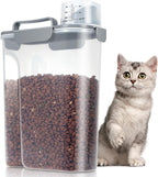 TBMax Large Cat Food Storage Container, Portable Dog Food Container with Upgraded Large Spout and Cup, Travel Pet Food Storage Dispenser for Small Animal Kibble Storage, Bird Seed Container - Grey
