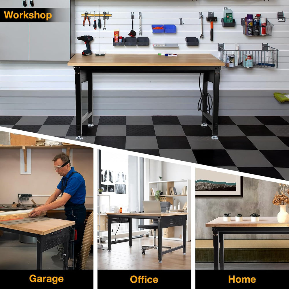 48" L×24”W Adjustable Workbench, 28”-40”Heights Heavy Duty Table 2000 LB...
