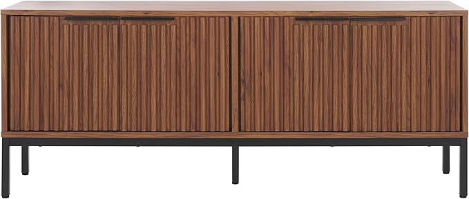 SAFAVIEH Lylia TV Stand for up to 65" Flatscreen – Walnut Brown & Bl...