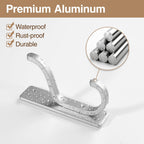 pickpiff 10-Pack Adhesive Wall Hooks for Towel: Modern Silver Hooks Hold 13 LB, Sticky Door Hanger Hanging Coats, Bags, Backpack, Purses - Bathroom,Kitchen, Dorm, RV, Shower - Stainless, Metal