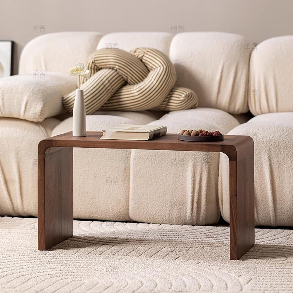Solid Wood End Table for Couch,C Shaped Side Table Slide Under Sofa Table for...