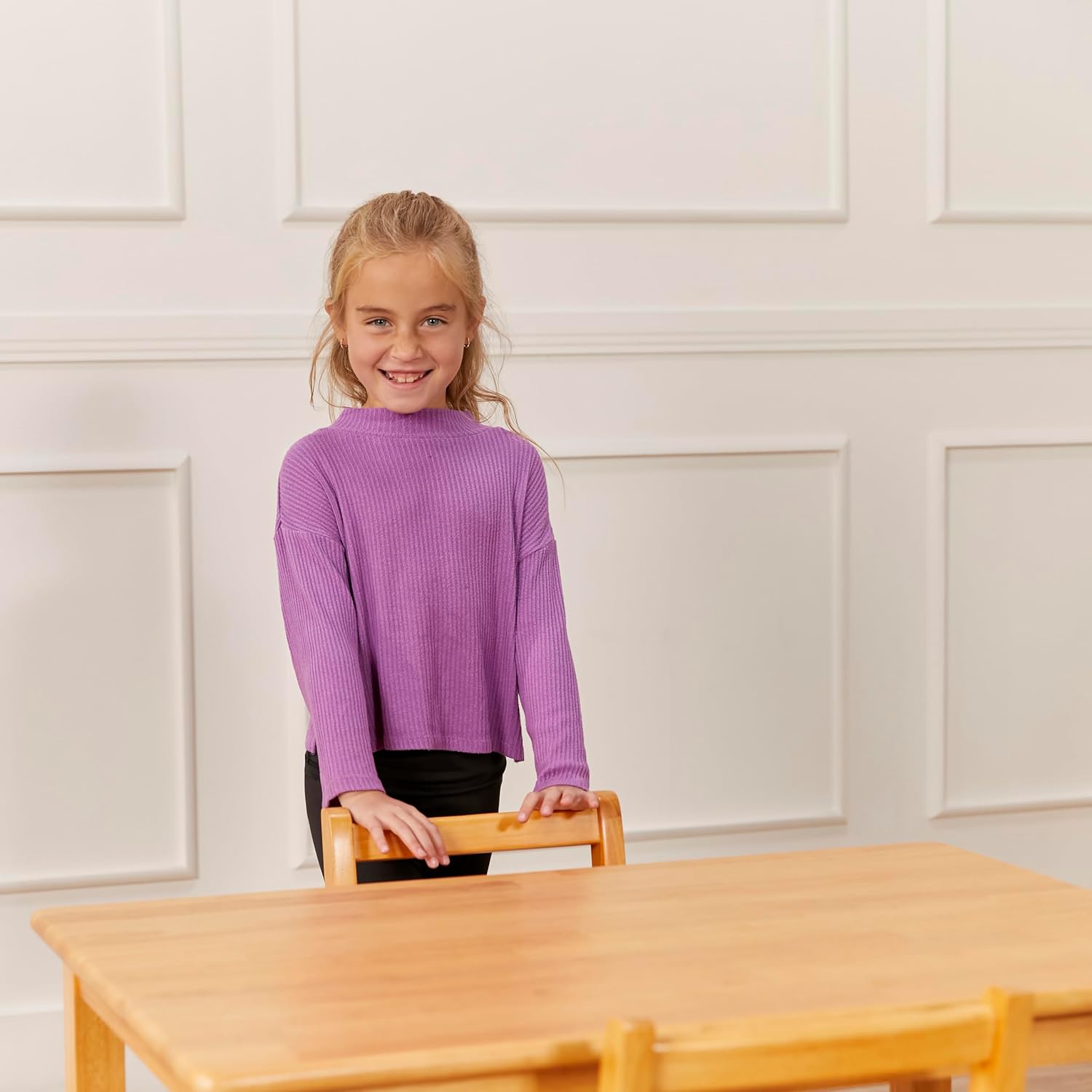 ECR4Kids 24in x 36in Rectangular Hardwood Table with 22in Legs, Childrens Furniture, Honey