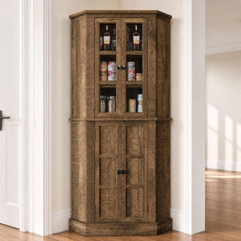 Betterhood Corner Cabinet, 67" Tall Kitchen Pantry Storage Cabinet with ...