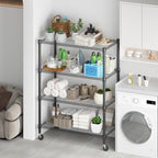 Himimi 18" D×36" W×72" H Storage Shelves with Wheels Metal Wire Shelving Unit 4 Tier Adjustable Shelving Heavy Duty Garage Shelf Organizer Rack Loads 1600LBS，Black