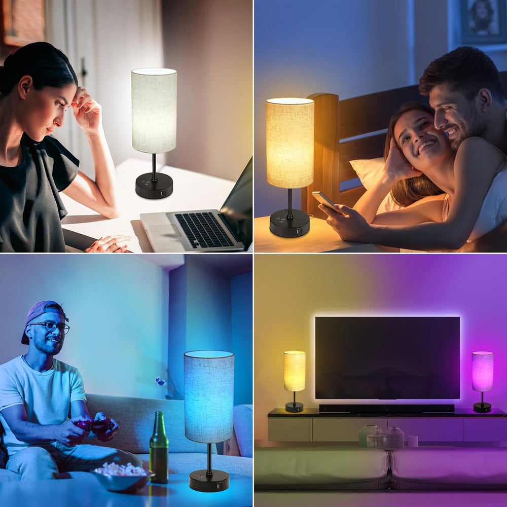 Unicozin Table Lamp Set of 2, 3 CCT 3000K/4500K/6500K & RGB Color Changin...
