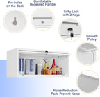 Yizosh Metal Wall Cabinet with Doors, Wall Mounted Storage Cabinet - Floating Tool Cabinet for Kitchen, Basement, Warehouse (White, 13.7" H)