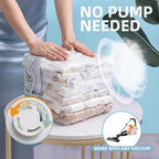 6 Pack Vacuum Storage Bags, Cube Combo (3 Jumbo+3 Medium), Vacuum Seal Bags for Clothing, Bedding, Blanket, Space Saving Closet Organization