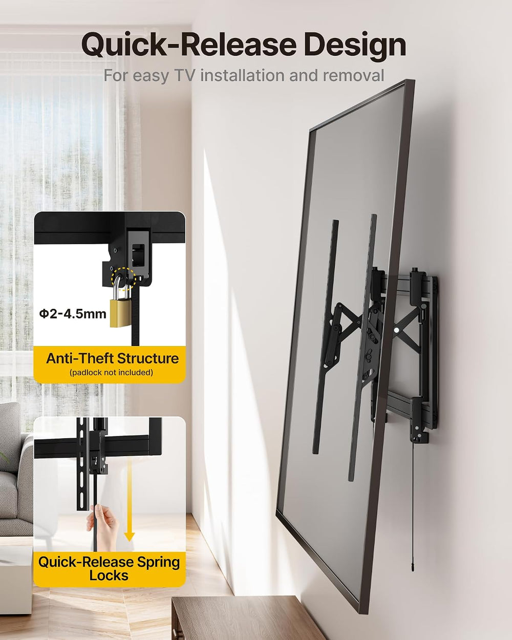 monTEK Heavy Duty Tilting TV Wall Mount for 55–105" Large TVs up to 200l...